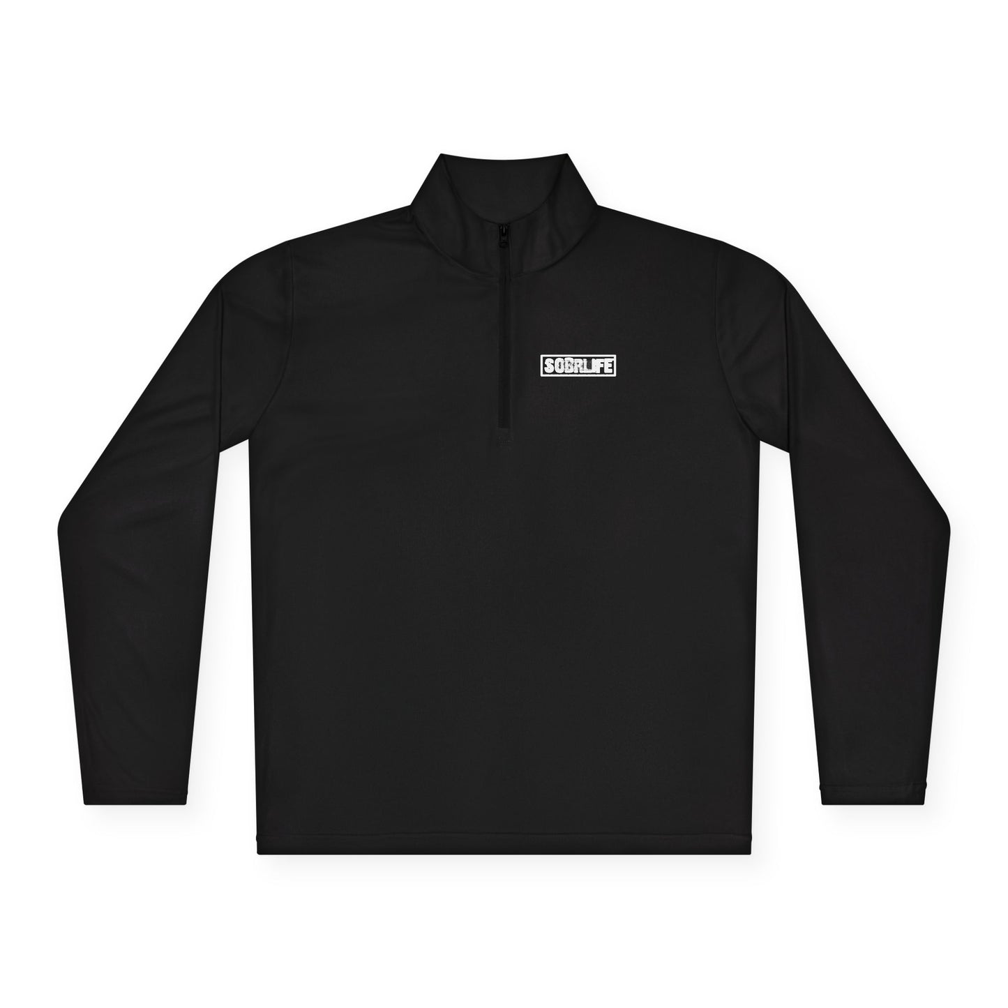 Black Sober Quarter-Zip Pullover | Recovery Clothing for the Clean Life